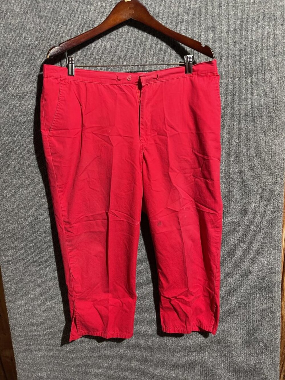High Sierra Co Pants Womens 16W Red Twill Capri Straight Leg Pockets Casual